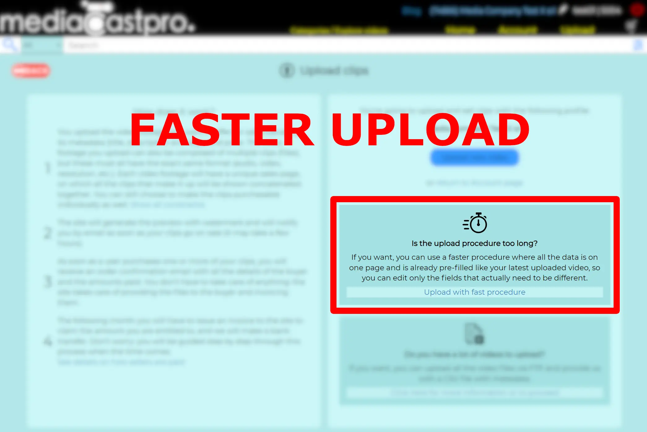Uploading videos to mediaCastpro is now faster